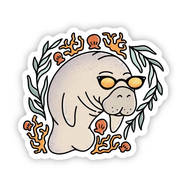 Florida Manatee In Sunglasses Sticker Hot on Sale